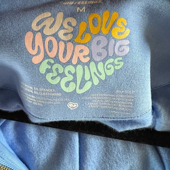Alice + Olivia x Big Feelings Zip Hoodie, Eloise light blue, NEW Medium - Picture 3 of 7